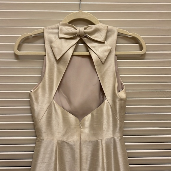 Alfred Sung Formal Trumpet Gown / Dress Sleeveless Back Bow in Champagne, Size 0 - Picture 9 of 17